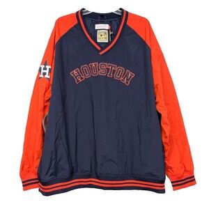 NEW Mitchell & Ness Mens 2XL Houston Astros Pullover Jacket Cooperstown Vintage